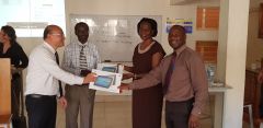 TFL Uganda 2019: The tablets and Electronic Birth Register are delivered to the staff in Mulago Hospital